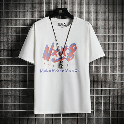 Tricou casual barbatesc cu aplicatie si maneci scurte