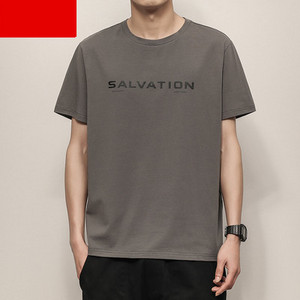 Tricou casual pentru bărbați cu inscripții și mâneci scurte