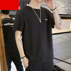 Tricou casual pentru bărbați cu inscripții și mâneci scurte