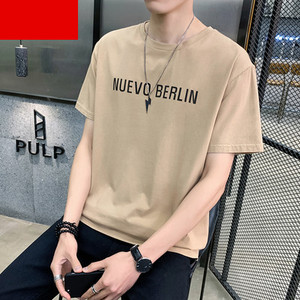 Tricou casual pentru bărbați cu inscripții și mâneci scurte