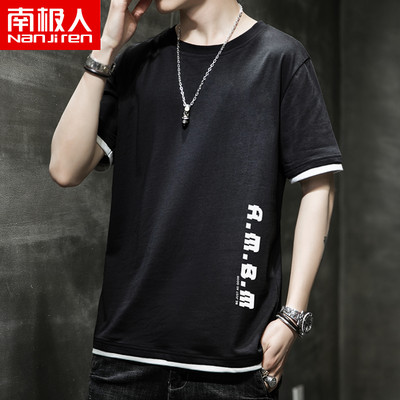 Tricou casual pentru bărbați cu inscripții și mâneci scurte