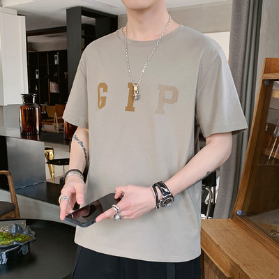 Tricou casual pentru bărbați cu inscripții și mâneci scurte