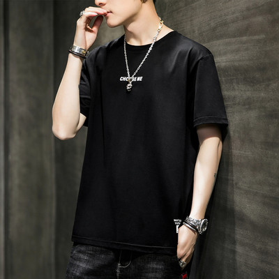 Tricou barbatesc model nou cu decolteu rotund de culoare neagra