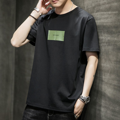 Tricou barbatesc model nou cu decolteu rotund de culoare neagra