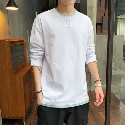 Bluză casual bărbătească cu mâneci lungi și decolteu rotund - mai multe culori