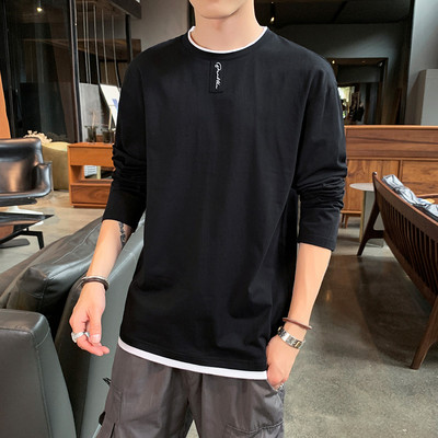 Bluză casual bărbătească cu mâneci lungi și decolteu rotund - mai multe culori