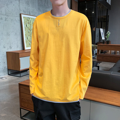 Bluză casual bărbătească cu mâneci lungi și decolteu rotund - mai multe culori