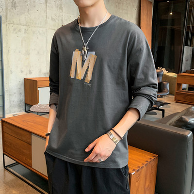 Bluză casual bărbătească cu mâneci lungi și decolteu rotund - mai multe culori