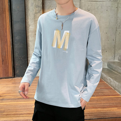 Bluză casual bărbătească cu mâneci lungi și decolteu rotund - mai multe culori