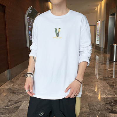 Bluză casual bărbătească cu mâneci lungi și decolteu rotund - mai multe culori