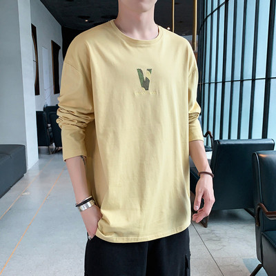 Bluză casual bărbătească cu mâneci lungi și decolteu rotund - mai multe culori