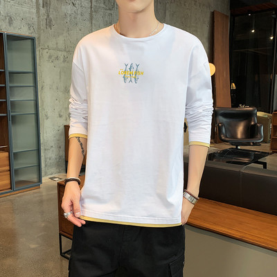 Bluză casual bărbătească cu mâneci lungi și decolteu rotund - mai multe culori