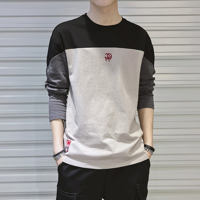 Bluză casual bărbătească cu mâneci lungi și decolteu rotund - mai multe culori