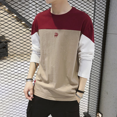 Bluză casual bărbătească cu mâneci lungi și decolteu rotund - mai multe culori