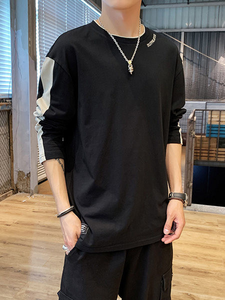 Bluză casual bărbătească cu mâneci lungi și decolteu rotund - mai multe culori