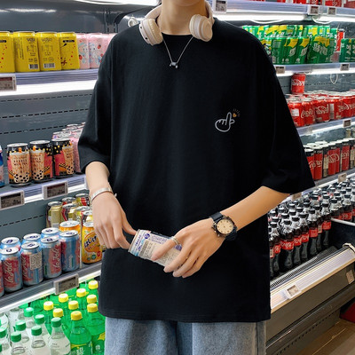 Tricou casual barbatesc cu aplicatie - model larg