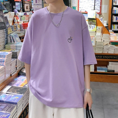 Tricou casual barbatesc cu aplicatie - model larg