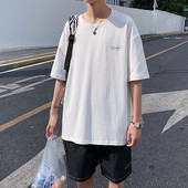 Tricou lat de vară pentru bărbați cu inscripție