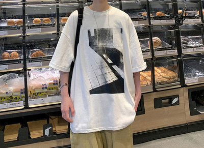 Tricou barbatesc cu maneci 3/4 si imprimeu