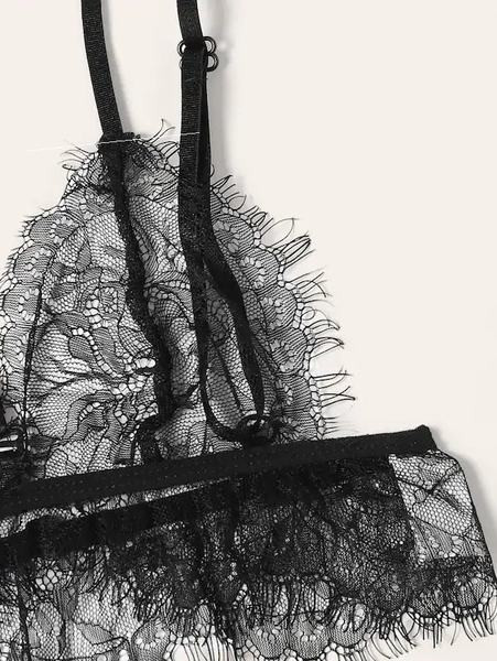 Stilingas moteriškas intymus dviejų nėrinių komplektas