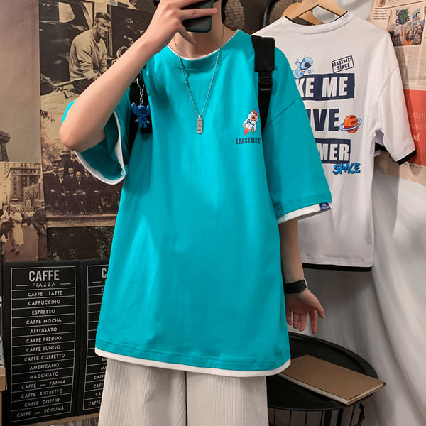 Tricou larg pentru bărbați cu inscripții