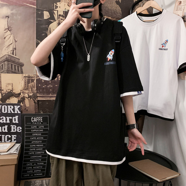 Tricou larg pentru bărbați cu inscripții