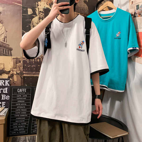 Tricou larg pentru bărbați cu inscripții