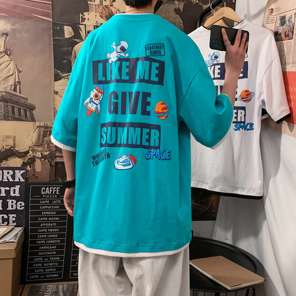 Tricou larg pentru bărbați cu inscripții