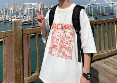 Tricou barbatesc model lat cu aplicatie