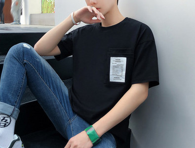 Tricou casual pentru bărbați cu imprimeu inscripționat și decolteu rotund