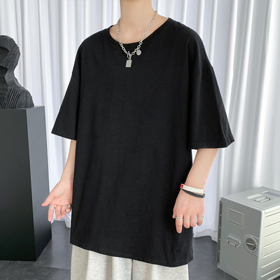 Tricou barbatesc de vara cu decolteu rotund - model monocolor