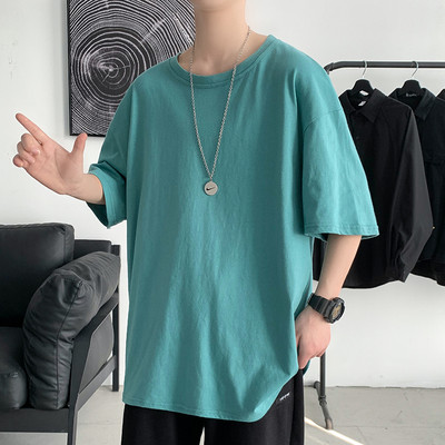 Tricou barbatesc de vara cu decolteu rotund - model monocolor