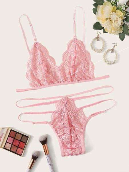 Set intim elegant de dama cu dantela din doua piese