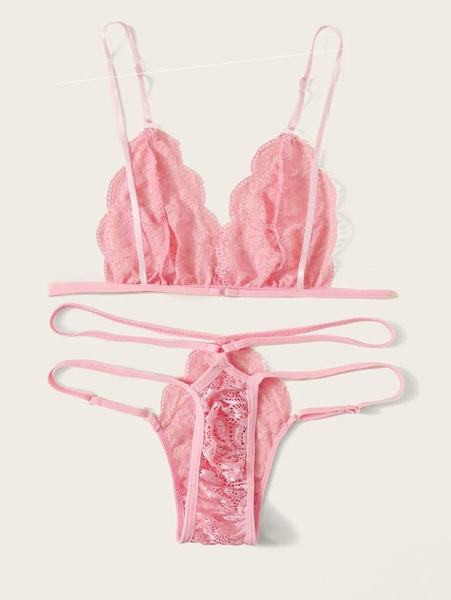 Set intim elegant de dama cu dantela din doua piese