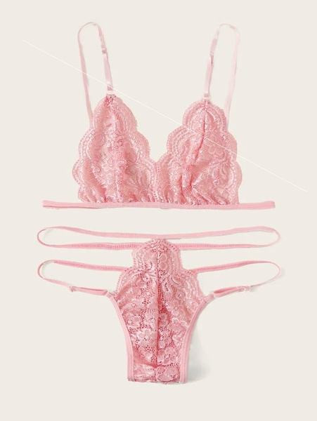 Set intim elegant de dama cu dantela din doua piese