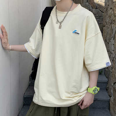 Široka muška majica s grbom i 3/4 rukavima