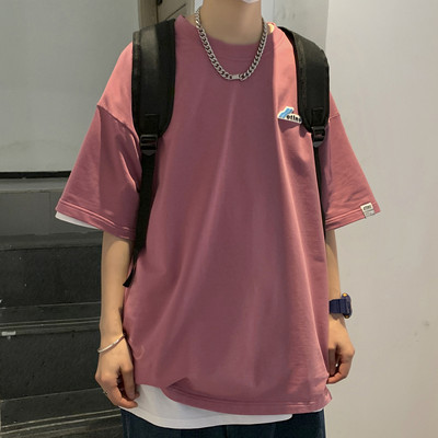 Široka muška majica s grbom i 3/4 rukavima