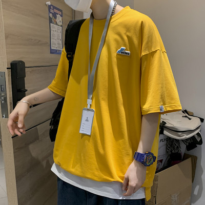 Široka muška majica s grbom i 3/4 rukavima