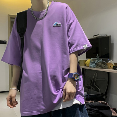 Široka muška majica s grbom i 3/4 rukavima