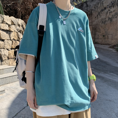 Široka muška majica s grbom i 3/4 rukavima