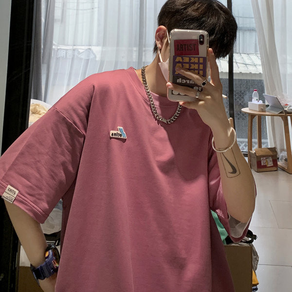 Široka muška majica s grbom i 3/4 rukavima