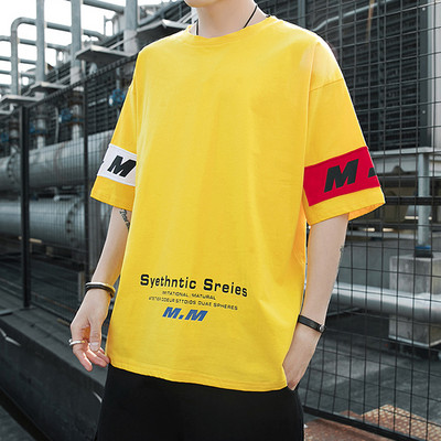 Bluză bărbătească cu mâneci 3/4 și inscripții