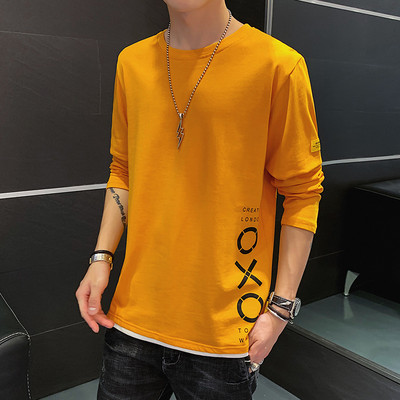 Bluză bărbătească cu mâneci lungi în diferite culori și decolteu oval