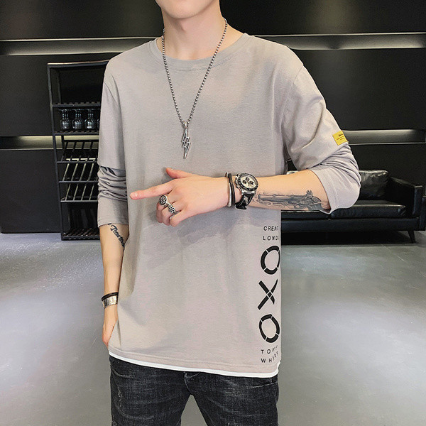 Bluză bărbătească cu mâneci lungi în diferite culori și decolteu oval