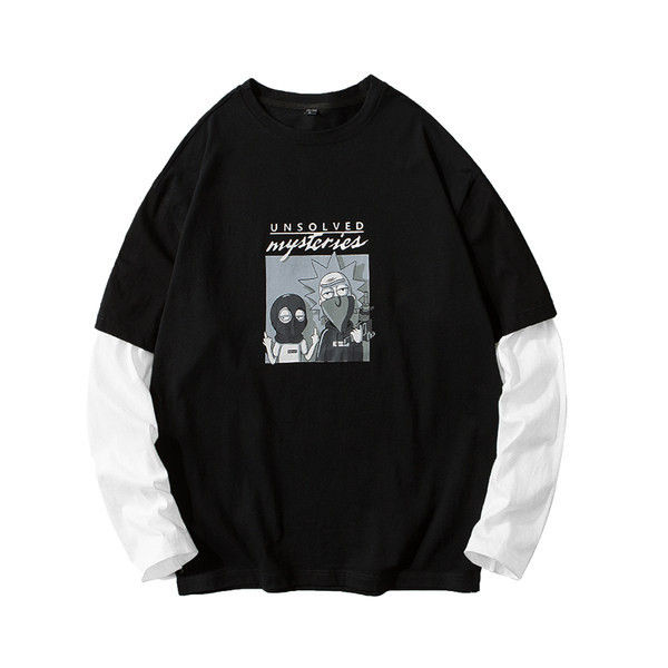 Tricou barbatesc cu imprimeu si decolteu oval - in mai multe culori