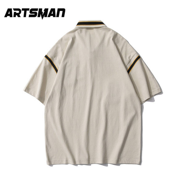 Tricou barbatesc cu guler clasic si broderie