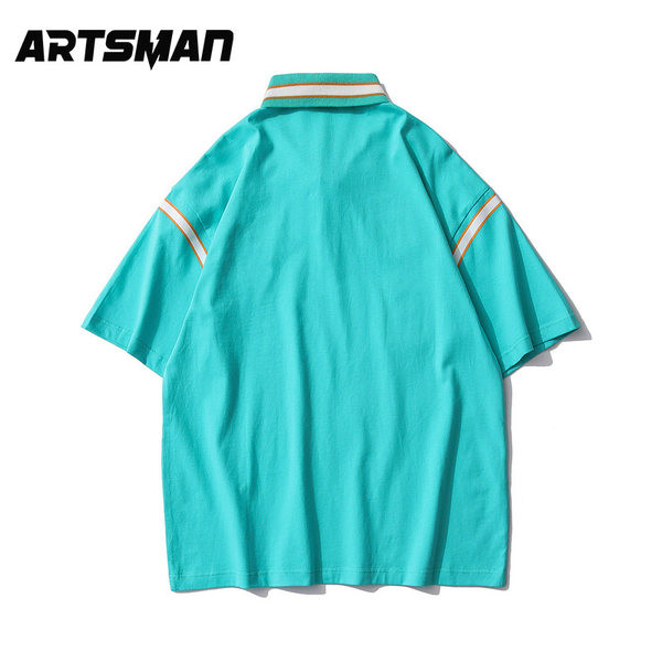 Tricou barbatesc cu guler clasic si broderie