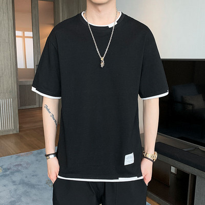 Ležerna muška majica s kratkim rukavima i okruglim izrezom