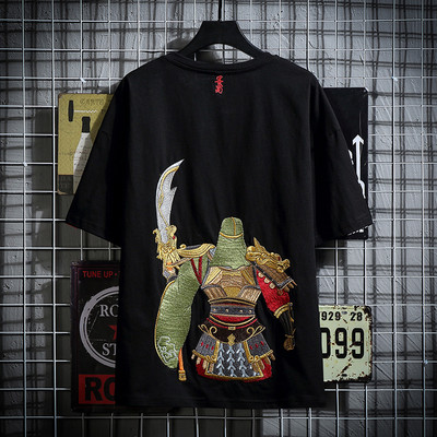 Tricou de vara cu broderie colorata pe spate