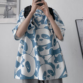 Tricou larg pentru bărbați cu aplicație - în două culori